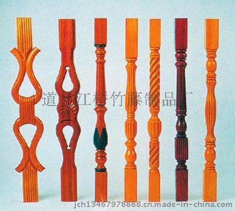 江桥竹藤生态装饰材料厂家定做各种款式规格的实木楼梯立柱